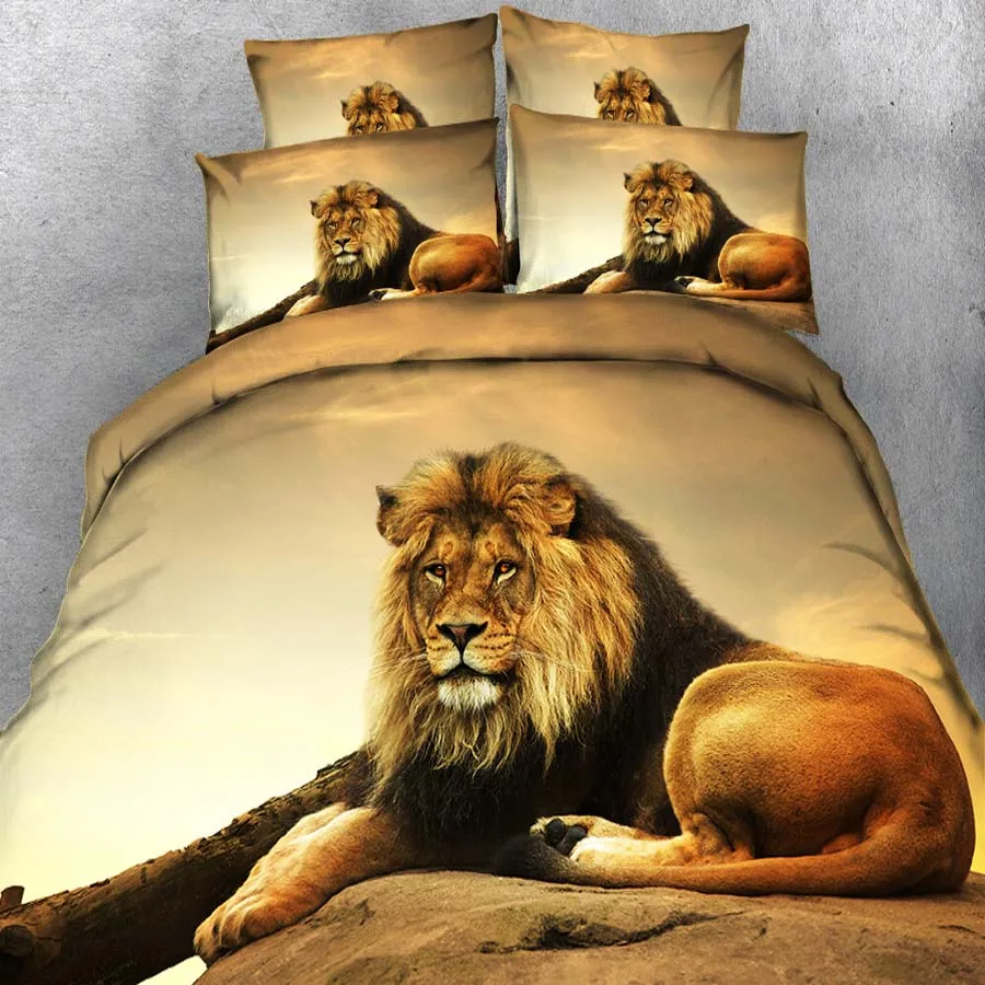 WOSTAR 3d bedding sets bed sheet duvet cover pillow case Home textiles animal bedding 3d digital printing Lion King WOSTAR 3d bedding sets bed sheet duvet cover pillow case Home textiles animal bedding 3d digital printing Lion King