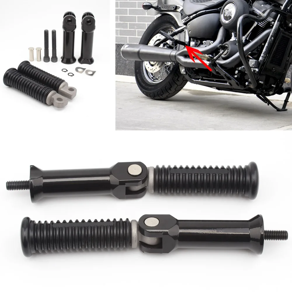 Pedane Poggiapiedi Passeggero Posteriore Moto Staffe Per Harley Sportster 883 1200 48 72 Softail Fat Boy Heritage Street Bob