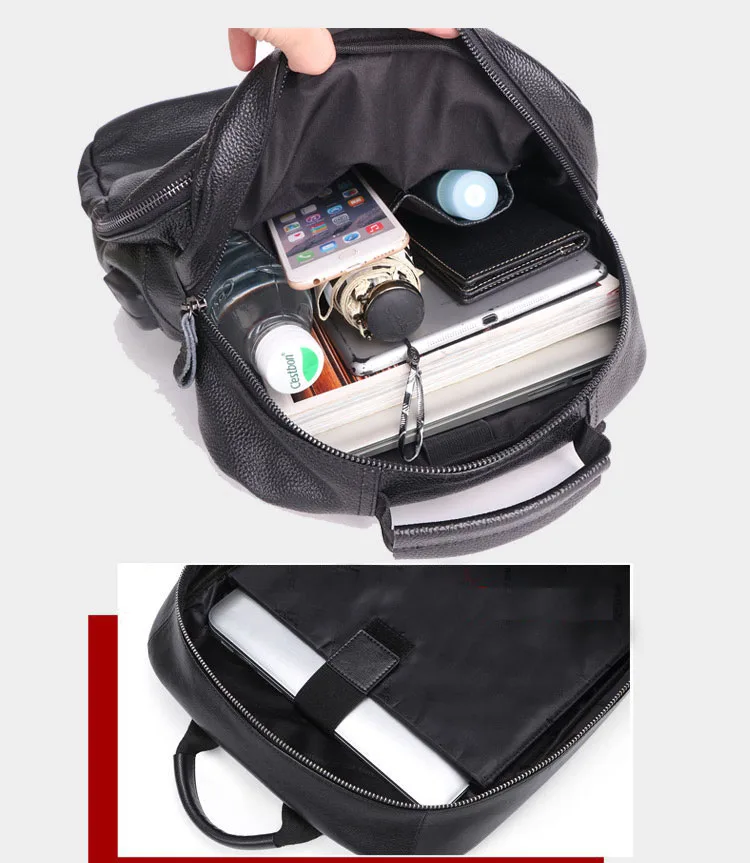 GO-LUCK бренд большой черный из натуральной кожи 17 'компьютер ноутбук бизнес рюкзак мужские повседневные дорожные сумки Сумки для школьников и студентов