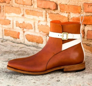 

Men's Shoes Fashionable Pu Leather Buckle Strap Boot Handmade Casual Formal Stylish Winter Chelsea Boots Zapatos De Hombre 4M922