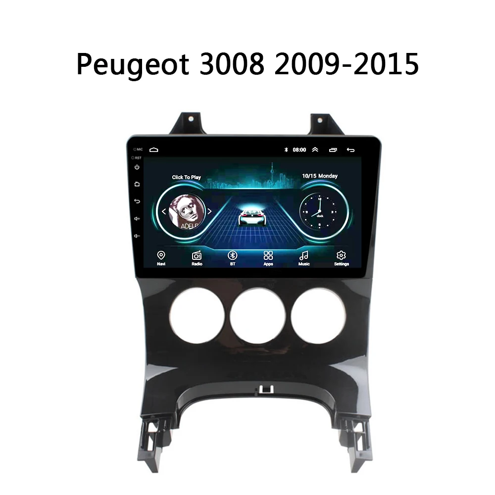 Top Android 8.1 9inch for Peugeot 3008 2009-2015 Car Radio multimedia Video Player HD mirror link GPS Navigation Automobile 1