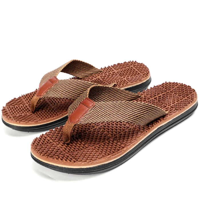 Hot Men Flip Flops Massage Slippers Sandals Textile Strap Anti-slip Shoes for Summer Beach BVN66