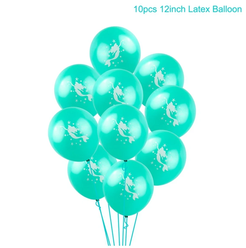 10pc Balloon set Huiran Русалка фоторамка Русалка День Рождения Декор под морем вечерние украшения Русалочка предметы для вечеринки, сувениры для детей - Цвет: 10pc Balloon set