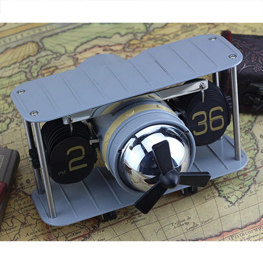 Ретро автоматические флип-часы винтажные цифровые настольные часы откидные часы движущиеся Самолет настольные часы