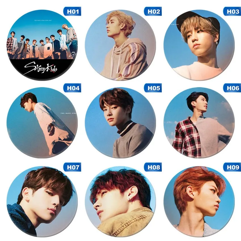 Новые модные детские круглые значки Kpop для сумок шляпы одежда нагрудные булавки