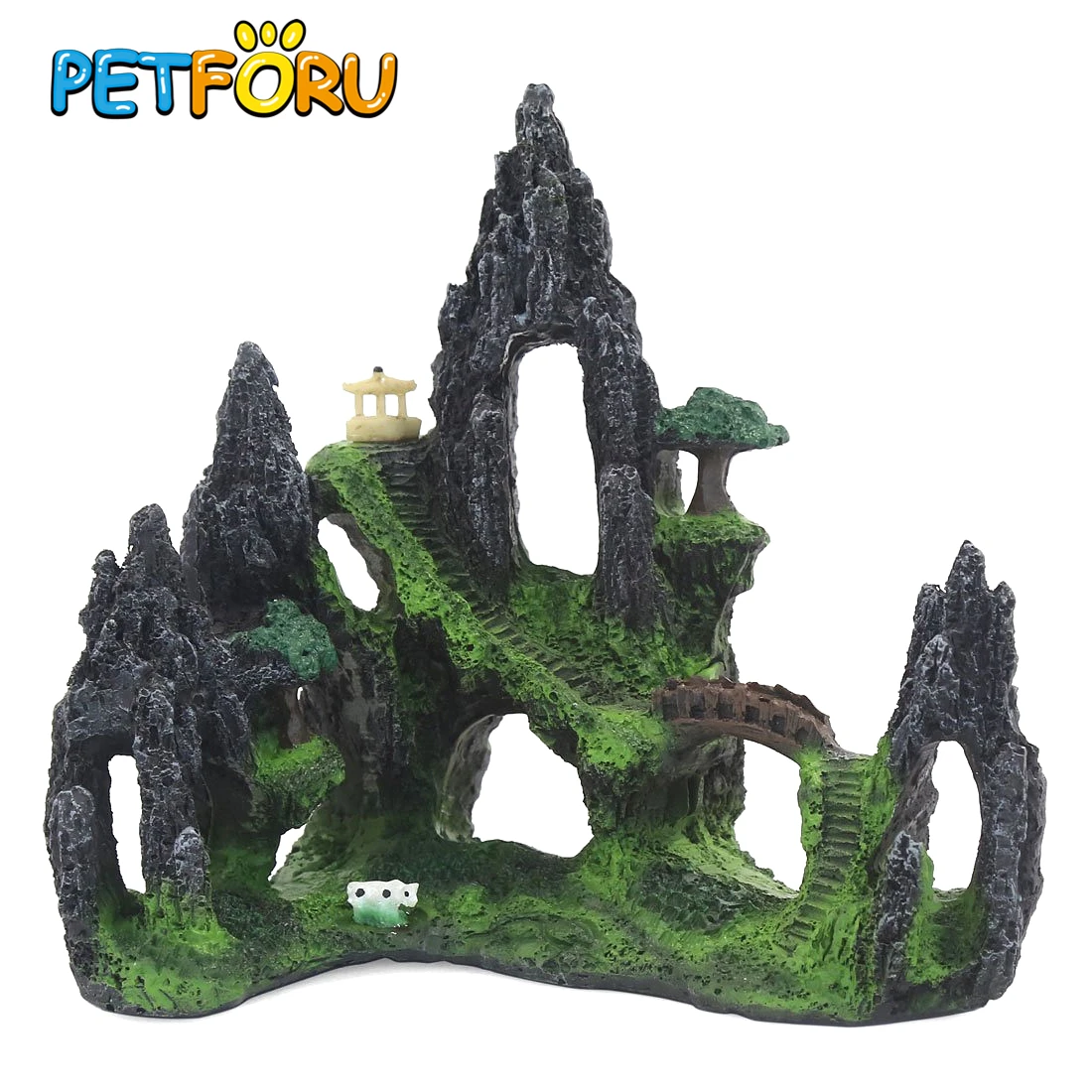 Petforu аквариум озеленение смолы Rockery черепаха рептилия украшение среды обитания