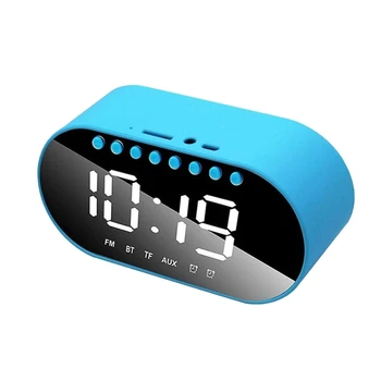 

FULL-Wireless Bluetooth Speakers LED Alarm Clock, Digital Alarm Mirror Clock,Support Dual Alarm Clock/FM Radio/AUX-In/TF Card/Fl