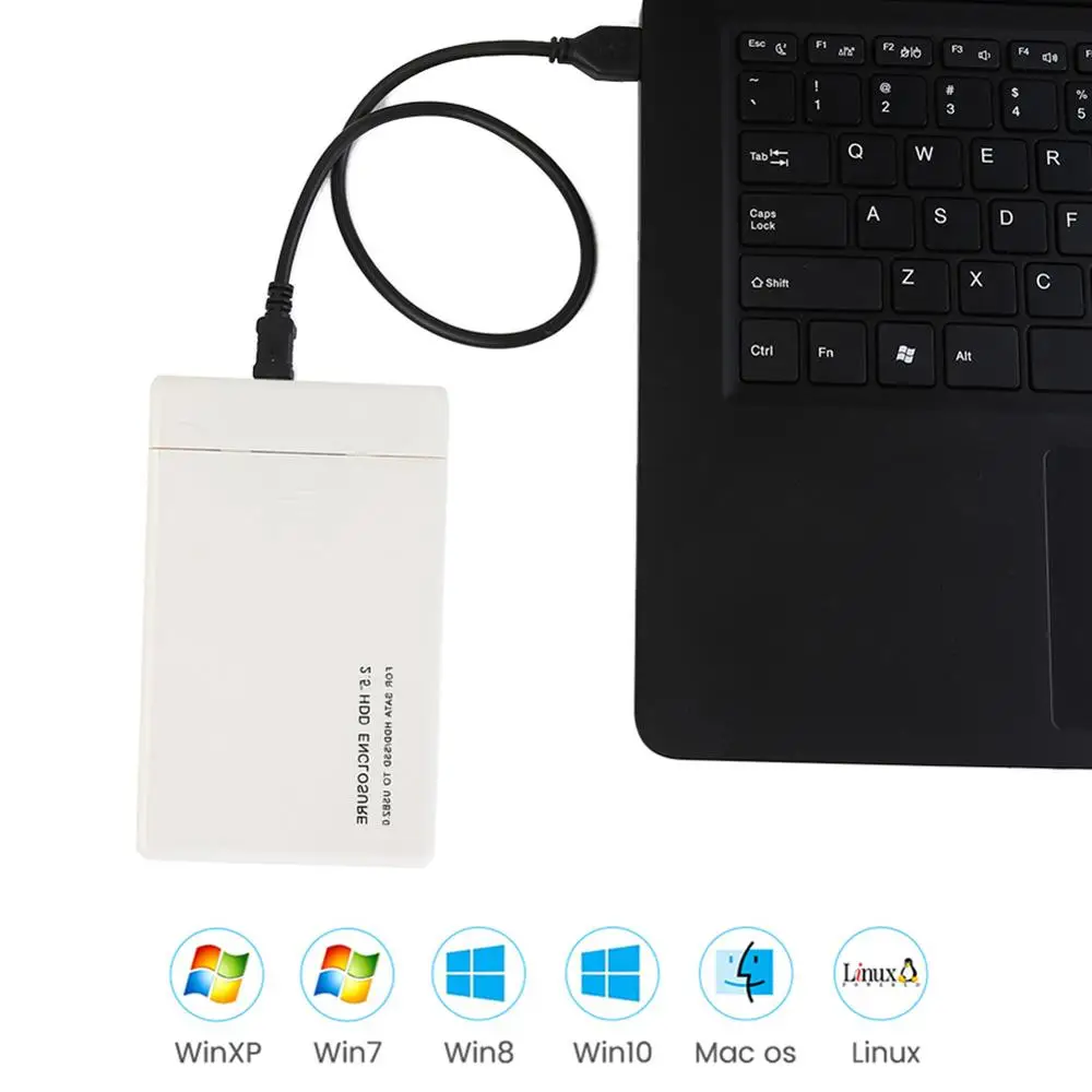 2,5 дюймов корпус для жесткого диска Портативный SATA USB2.0 без инструментов SSD диск HDD коробка внешний 2,5 дюймов жесткий диск корпус чехол для ПК