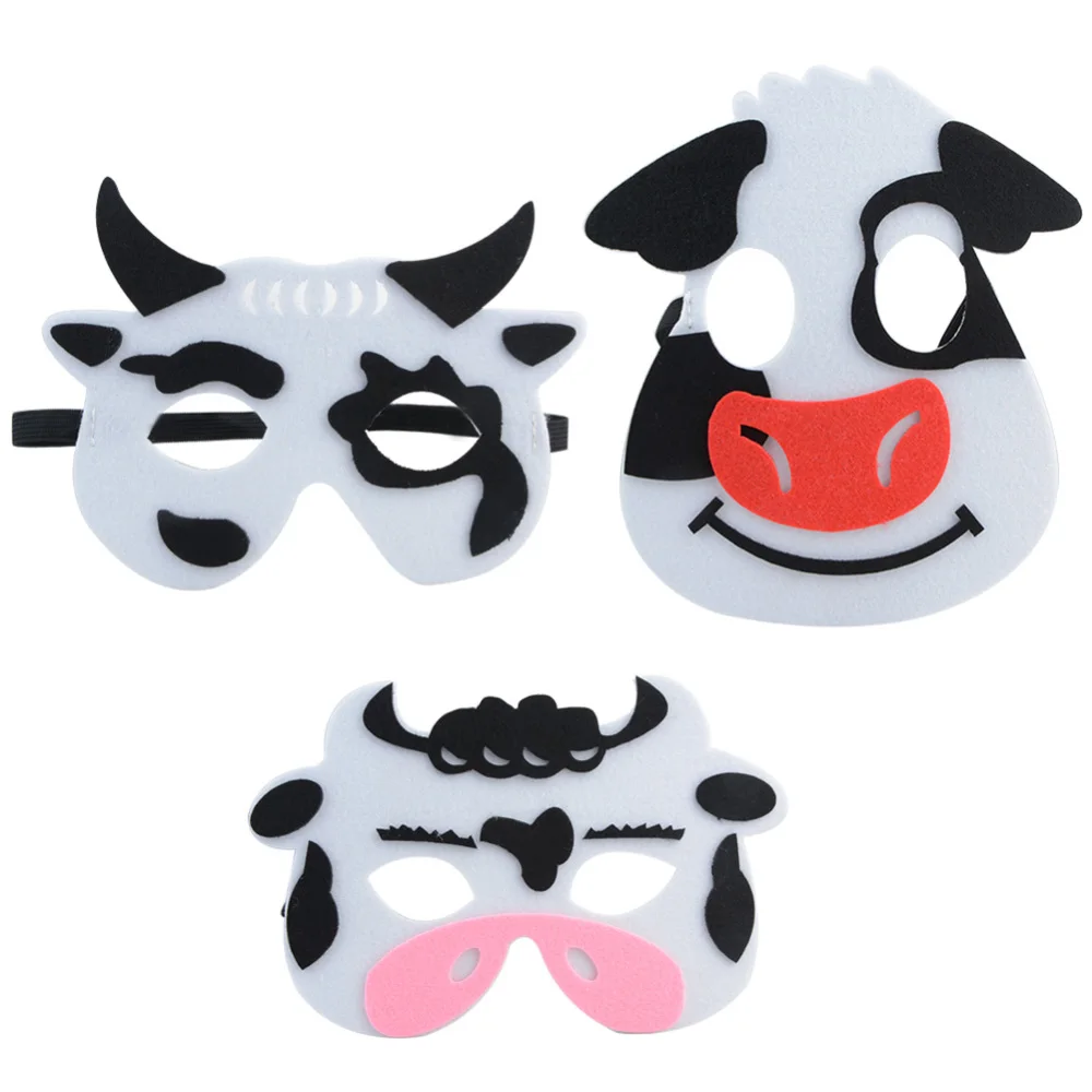 

3pcs Halloween Decoration Felt Masks Birthday Party Masks Costumes Dress-Up Party Children's Day Toys Festival Decor Supplies