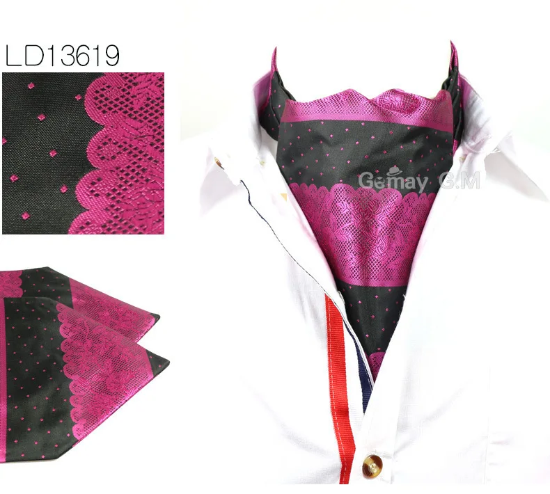 Модные Тканые Цветочные мужские галстук Ascot Scrunch себя британский стиль джентльмен полиэстер Шелковый средства ухода за кожей Шеи