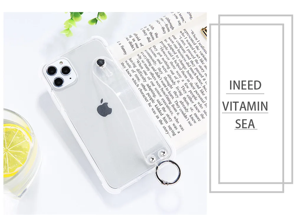 Lovebay прозрачный браслет чехол для телефона для iPhone 6 6S 7 8 Plus X XR XS 11 Pro Max мягкий блеск TPU задняя крышка простой Fundas
