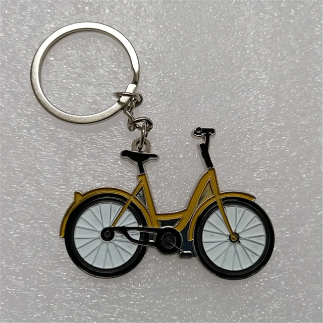 Porte-clés vélo, bijoux de sac vélo jaune pour les fans de cyclisme.