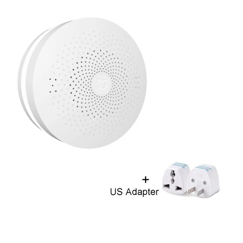 Add US adapter Xiaomi Mijia Многофункциональный шлюз 2 хаб сигнализация интеллектуальная онлайн радио ночной Светильник Bell умный дом хаб работа mihome - Цвет: Add US adapter