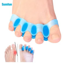 

2pcs Soft Transparent Blue Toe Separators Separate Overlapping Toes Pain Relief Hallux Valgus Bunion Corrector Foot Care C1757