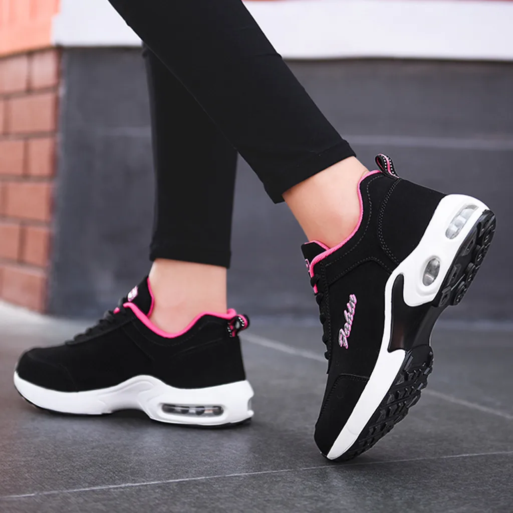 

Fashion Women Non-Slip Lightweight Running Shoes Suede Outdoor Sport Versatile Lace-Up Footwear basket femme sneakers women #T