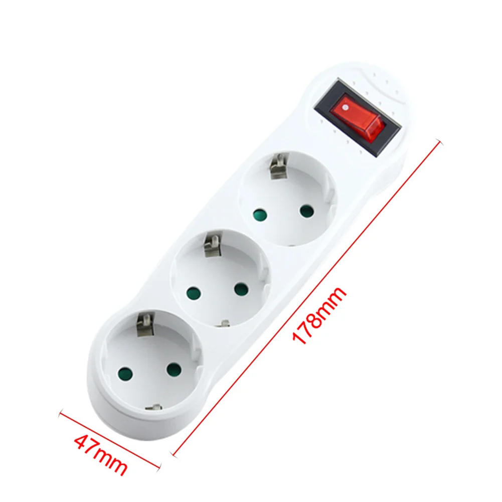 Multiprise Électrique 16A, 250V, Standard Européen, Prolongation 1 à 3  Voies, 4.8mm, Convertisseur de Prise d'Extension Allemande