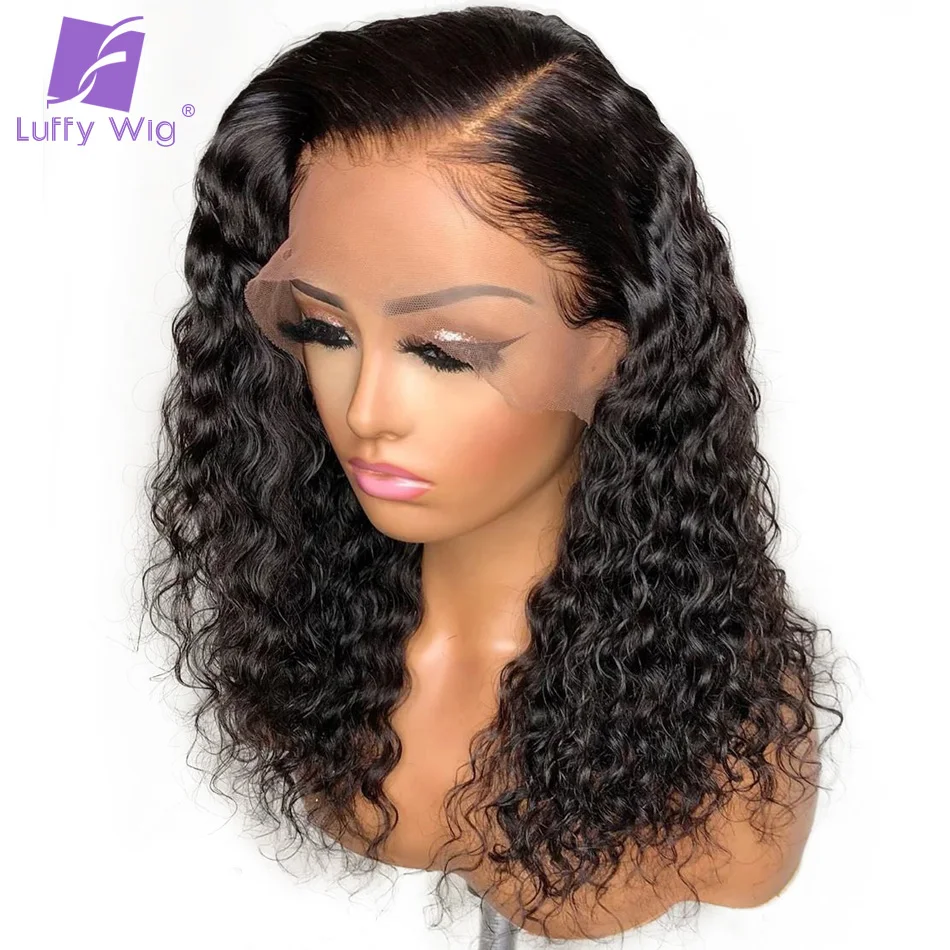 

5x4.5 Silk Base Human Hair Wigs 13x6 Remy Brazilian Curly Lace Front Wig 130%-180% Pre Plucked Bleached Knots For Women LUFFY