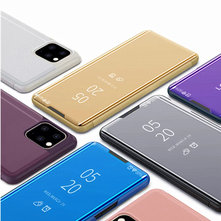 

For iPhone 11 2019 Case Luxury Smart Mirror Flip X XR XS Max Clear View Flip Stand Case Coque For iPhone 11 Pro max case 6 7 8