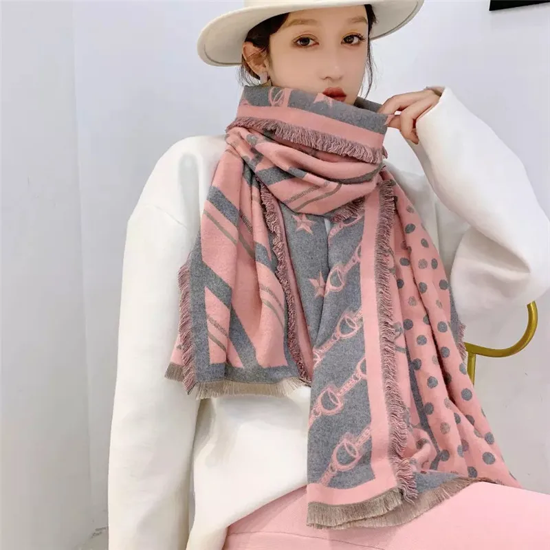 

New style Chinese quality silk autumn winter lady fashion Cashmere shawl ladies wool Popular kerchief Dot printing scarf