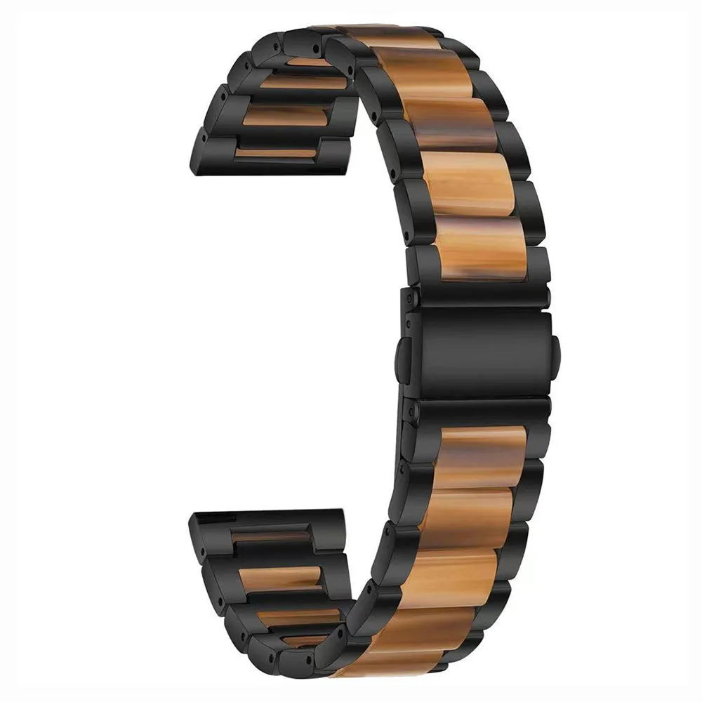 Premium Metal Resin Watch Band Strap for Men - 20mm Adjustable