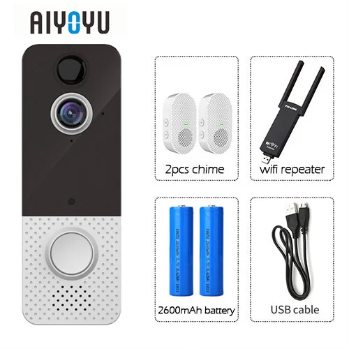 Timbre de puerta inteligente T8 con WIFI, cámara IP 1080P, timbre de puerta con teléfono para apartamentos, alarma IR, intercomunicador de seguridad inalámbrico