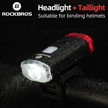 

ROCKBROS Bike Light 100 Lm Bicycle Front Rear Light Lamp USB Charging Flashlight Bicycle Lantern Headlight Bicycle Accessories