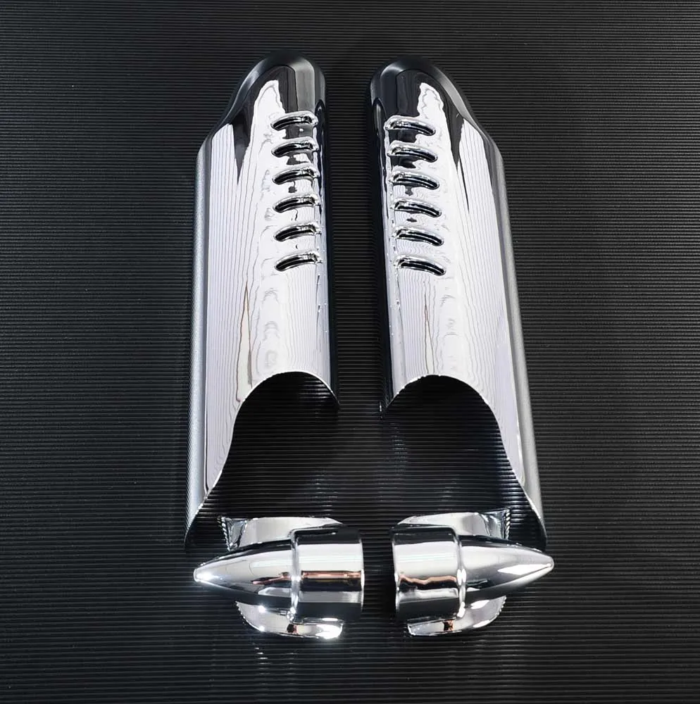 Хромированная вилка дефлекторы для ног защитная крышка для Harley Touring FLHT FLH FLTR FLHX Bagger Road King Electra Glide 2000-2013