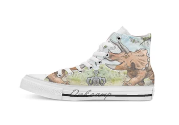 

Happy Triceratops breathable Casual High Top lace-up Canvas shoes sneakers Drop shipping