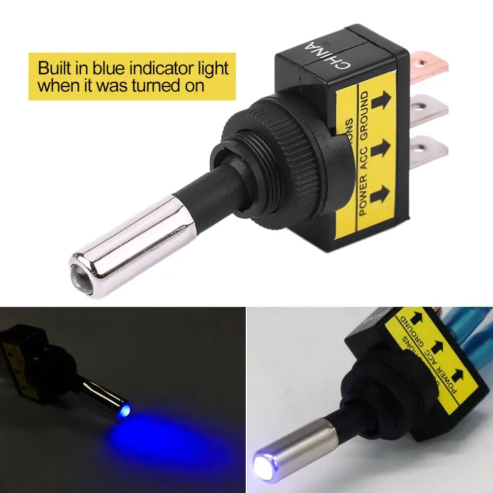 5Pcs 12V 20A Автомобиль Мотоцикл синий Светодиодный точечный светильник включения-выключения кулисный переключатель 12V двигатель кулисный переключатель автомобилей мотоциклы