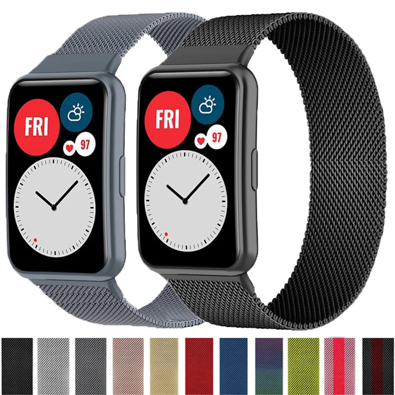 Ремешок из нержавеющей стали с магнитной застежкой для Huawei Watch Fit браслет fit 2021 |