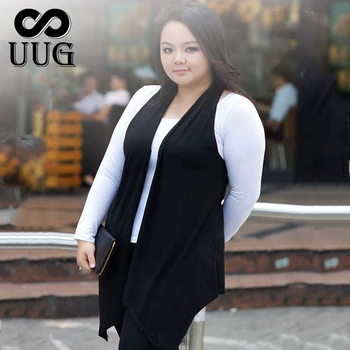 

UUG Women Vest Waistcoat Female Large Plus Size Clothing Sleeveless Outwear Spring Summer Autumn Cardigan Casual Clothing