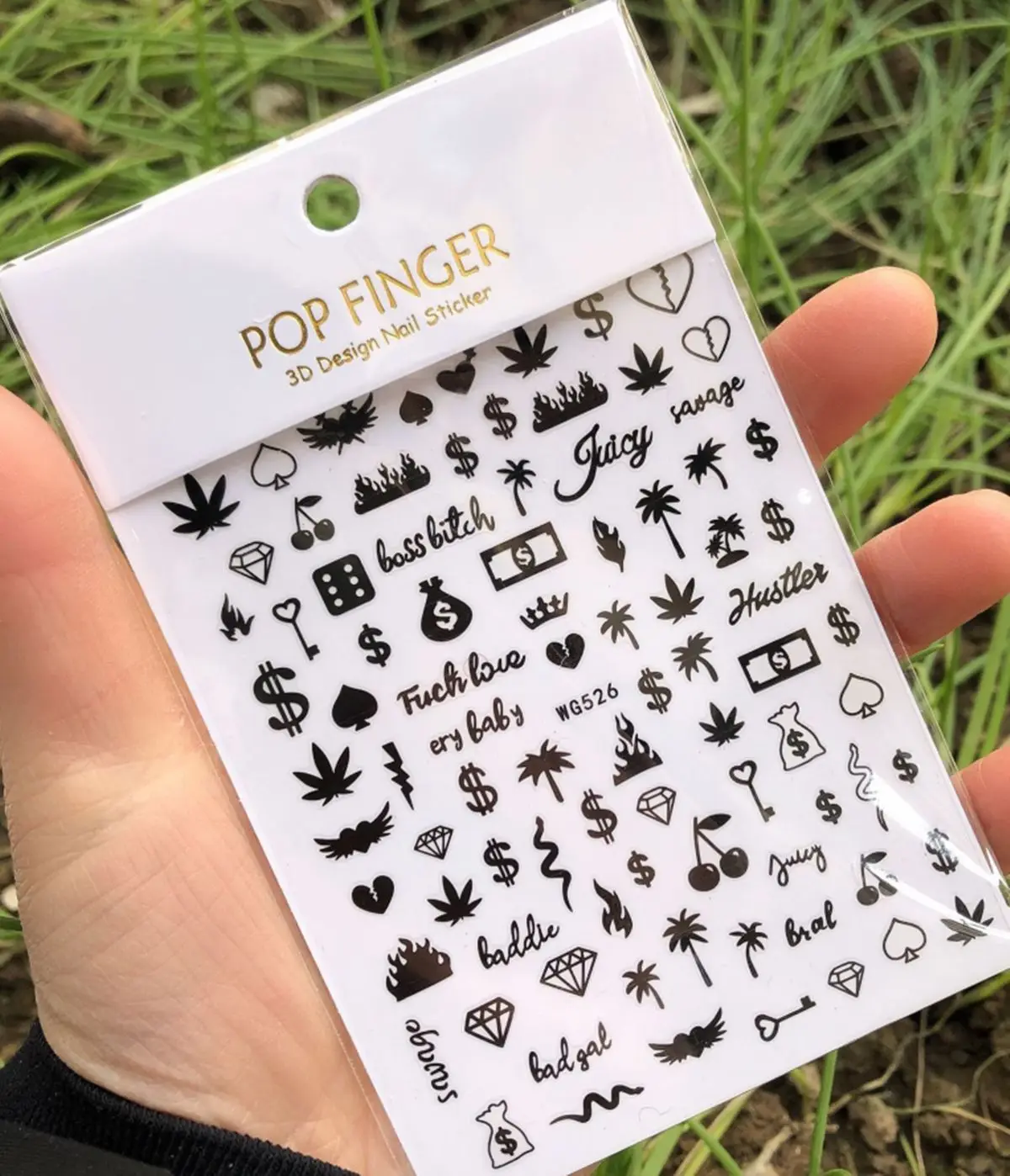1PCS Multi-Color Laser Reflective Alphabet Nail Art Sticker Kit