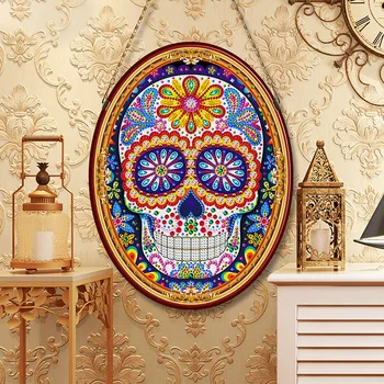 

Diamond Painting Special Shaped 5D Cross Stitch Diamond Embroidery Crystal Rhinestones Skull Kit Paint By Numbers Wall Art Decor
