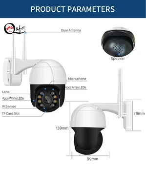 

1080P Wireless Security Camera Indoor Outdoor WiFi System Waterproof Dome