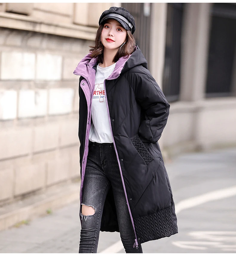 Большой размер зимнее пальто для женщин с хлопковой подкладкой модная утепленная длинная куртка зимняя парка верхняя одежда женская одежда chaqueta mujer