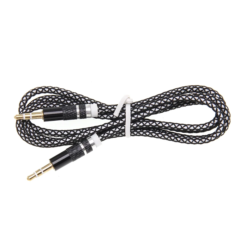 3 5mm Durable Audio Cable Nylon Braid Candy Car AUX Cable Headphone Extension Code for Phone MP3 Car Headset Speaker 50pcs lot