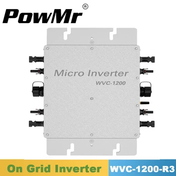 

PowMr 1200W Pure Sine Wave On Grid Tie MicroInverter MPPT 120V 230V High Efficiency Reverse Power Transmission with WIFI monitor