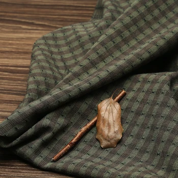 

High quality pure cotton material Green coloured plaid jacquard patchwork High grade cheongsam dress fabric
