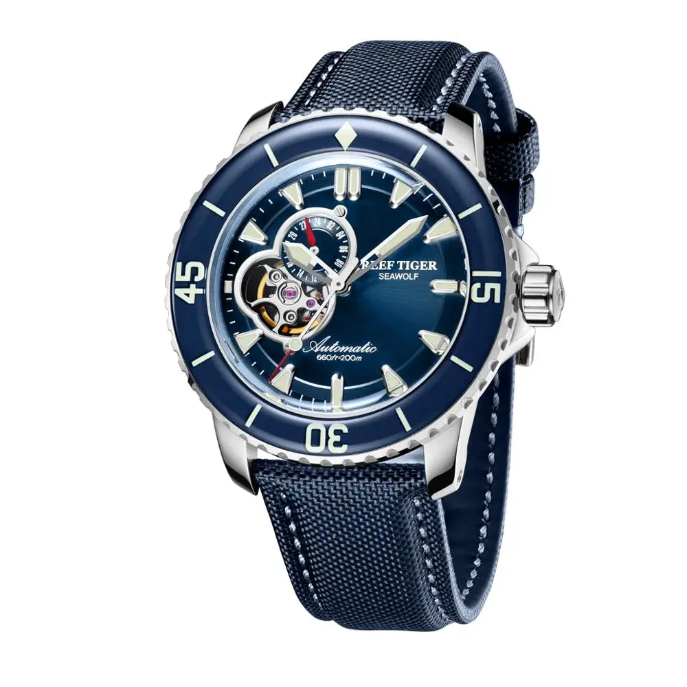 Мужские наручные часы, мужские спортивные автоматические часы Reef Tiger man dive 200 м водонепроницаемые механические наручные часы класса люкс relogio RGA3039