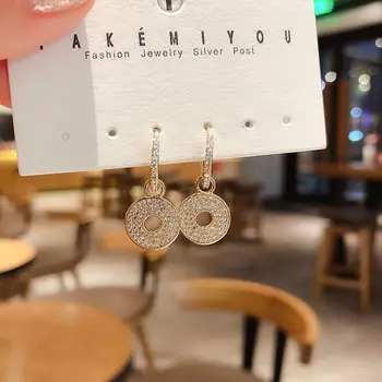 

Trendy Zirconia Glod Round Disco Hoop Earrings Luxury Fashion Gold Earrings For Women Jewelry E-h0412