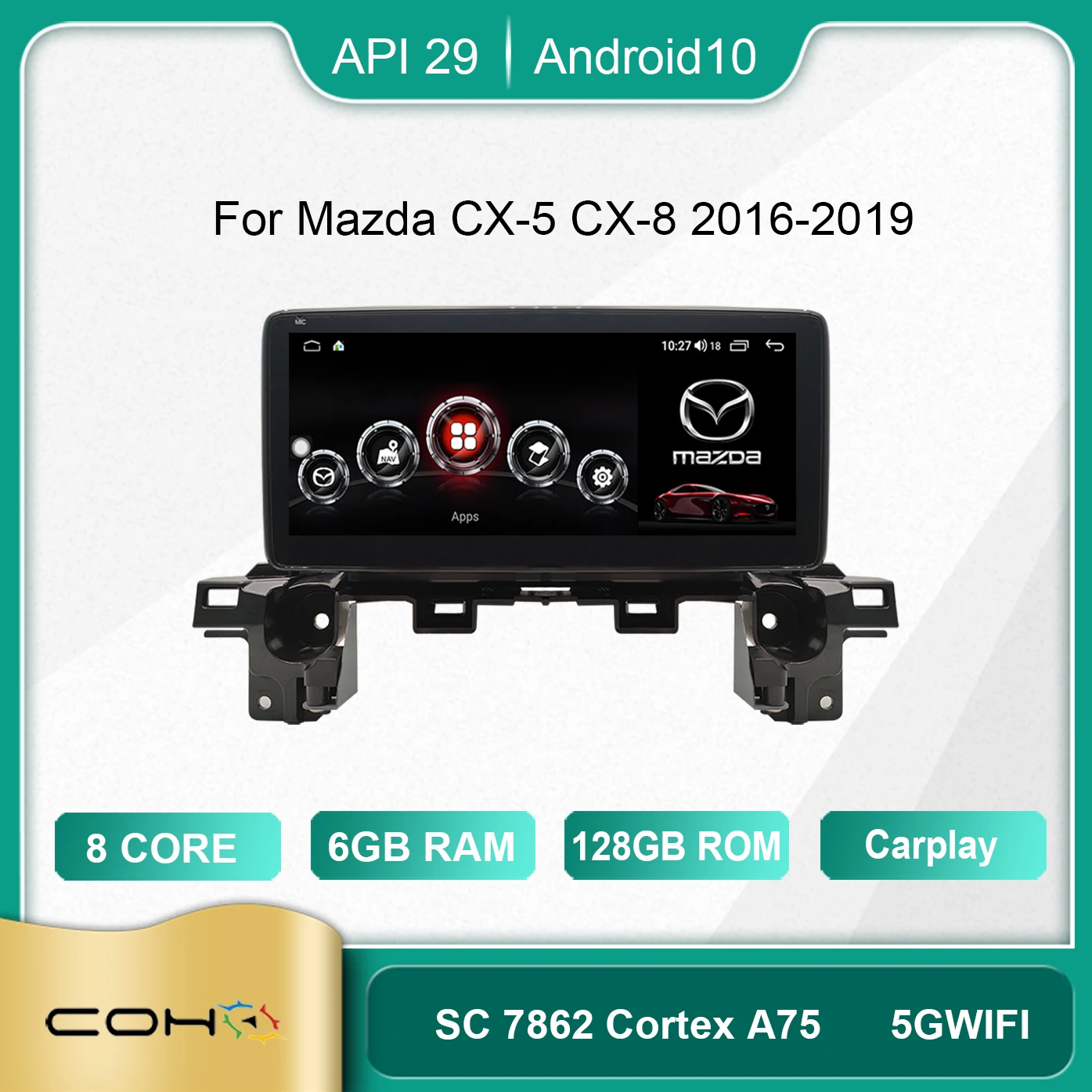 Автомобильная магнитола на Android для mazda Φ 2016-2019 экран 10 25 дюйма двойная система