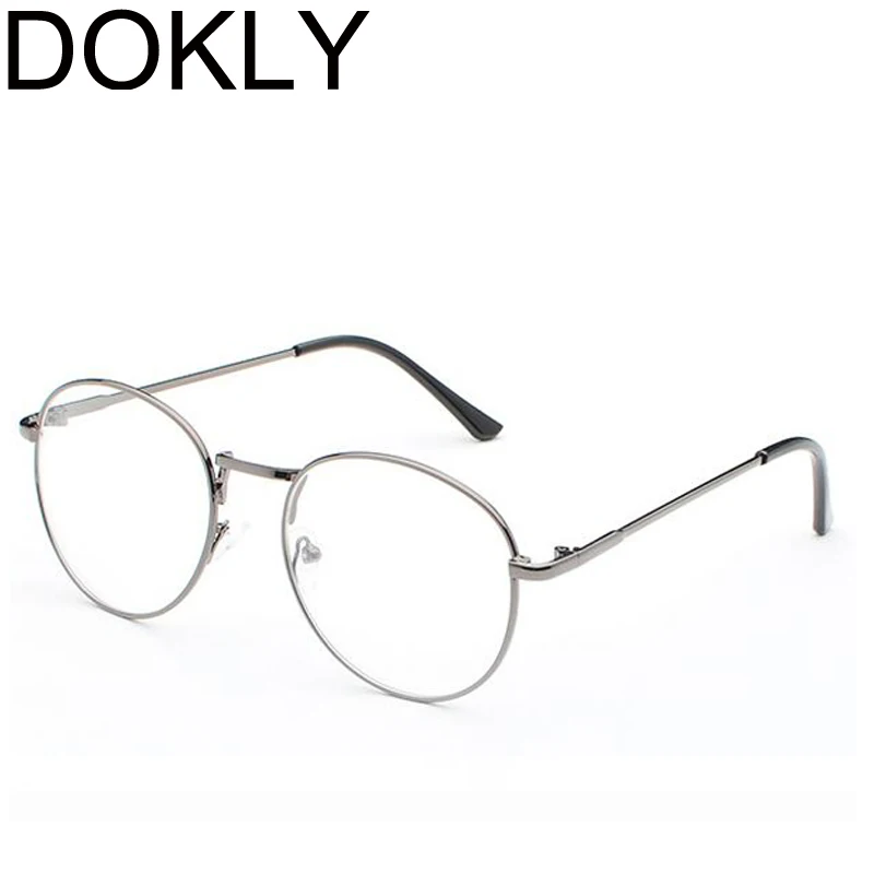 Grey Новые круглые очки для девушек и женщин студенческие прозрачные круглые очки для девушек женские прозрачные студенческие очки - Цвет оправы: Grey
