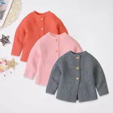 Свободный вязаный свитер-кардиган для маленьких мальчиков и девочек мягкое пальто Зимняя верхняя одежда