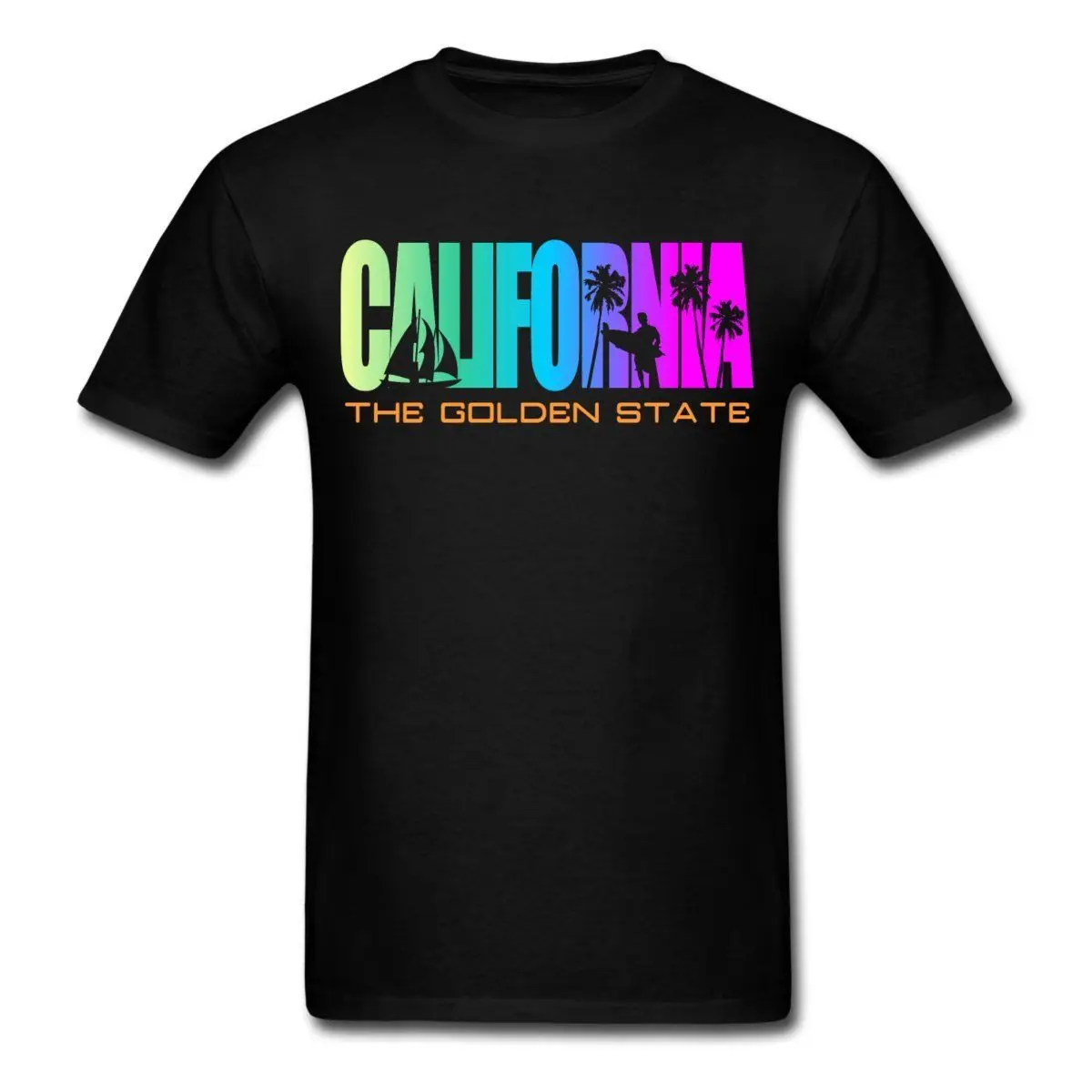 California Beach Golden State Мужская футболка Новая Летняя мужская горячая Распродажа модная