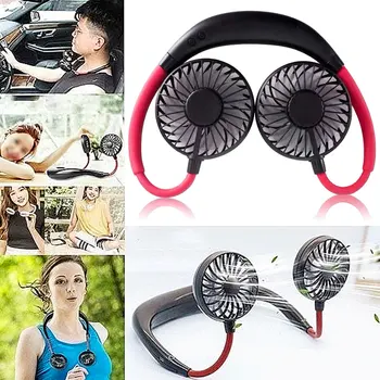 

Portable Usb Hanging Neck Sports Fan Mini Fan Small Hands-Free Fan Rechargeable Lights Usb Desk Air Conditioner Cooler 2000mah