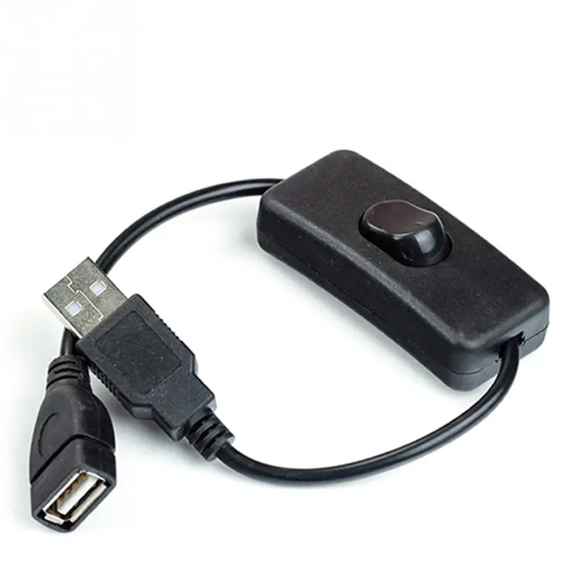 

High Quality Data Conversion Electronics 28cm USB Cable Male to Female Switch ON OFF Toggle Cable LED Power Lamp Black line