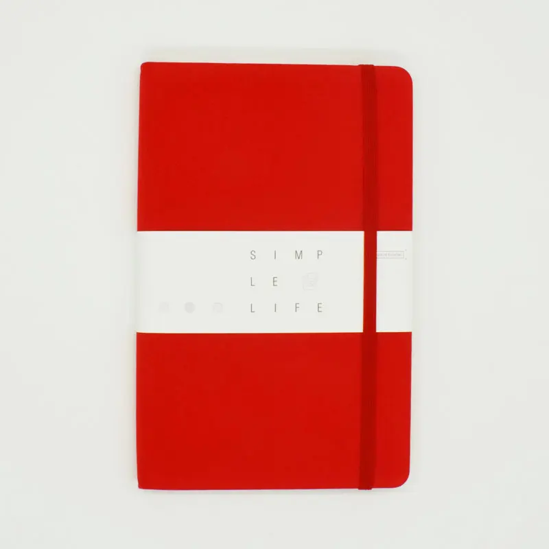 Ручная работа планировщик Bullet journal точечная бумага А5, ткань в твердом переплете, 100 листов, слоновая кость белая бумага 100 г/м2, тетрадь статическая - Color: Red