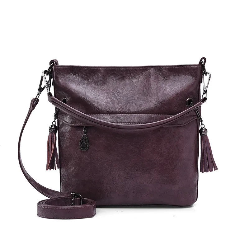 Роскошные сумки, женская сумка-тоут, дизайнерская, известный бренд, кожаная, с кисточками, на плечо, через плечо, сумка, женская, повседневная, ручная сумка, Bolsas - Цвет: Purple