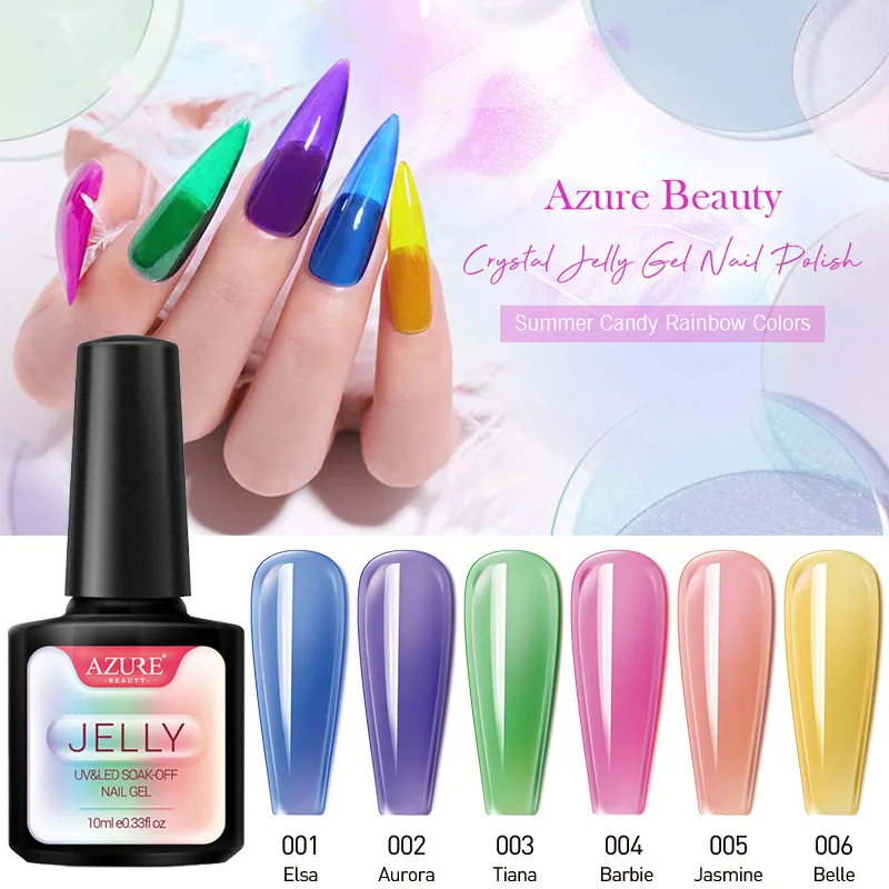 Azure Beauty Красочный светодиодный Гель лак для ногтей набор впитывающий