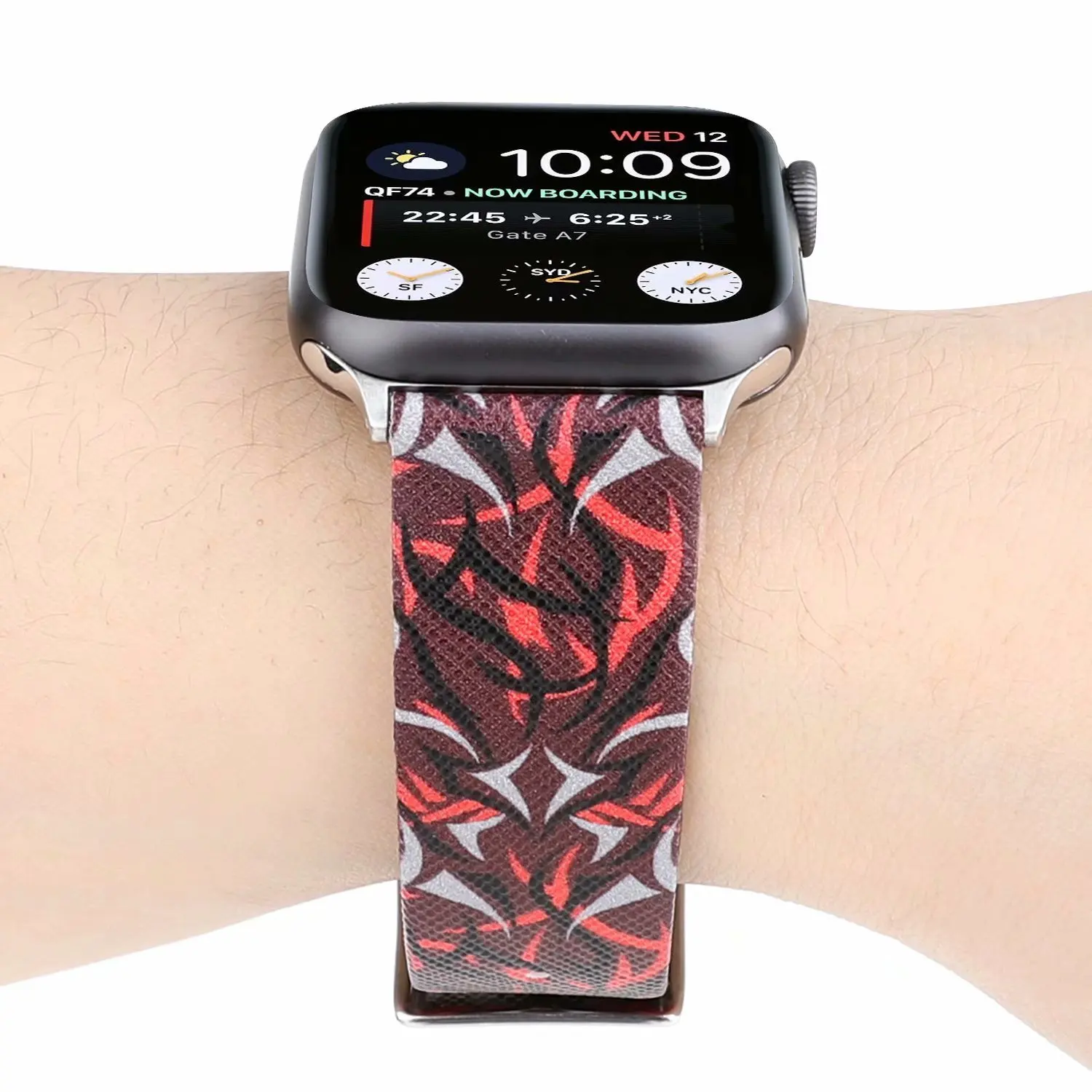 Шипы с напечатанным узором ремешок для наручных часов iWatch серии 44/40 мм, 38 мм, 42 мм, версия кожаный браслет для наручных часов Apple Watch, версии 5 4 3 2 1